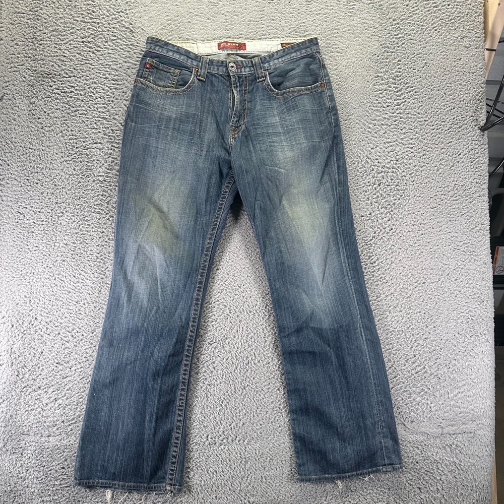 VTG Big Star Pioneer Jeans Mens 34x32 Blue Cotton Denim Bootcut Baggy Faded USA